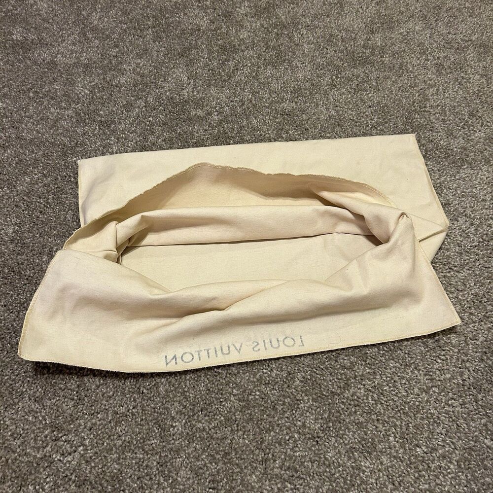 Louis Vuitton Fold Over Flap Top Envelope Dust Bag Beige Cream Blue - 22" x 16" - Picture 5 of 9